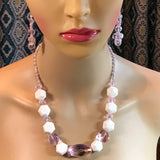 (Necklace-Earring Set) Pretty is Pink (188A)